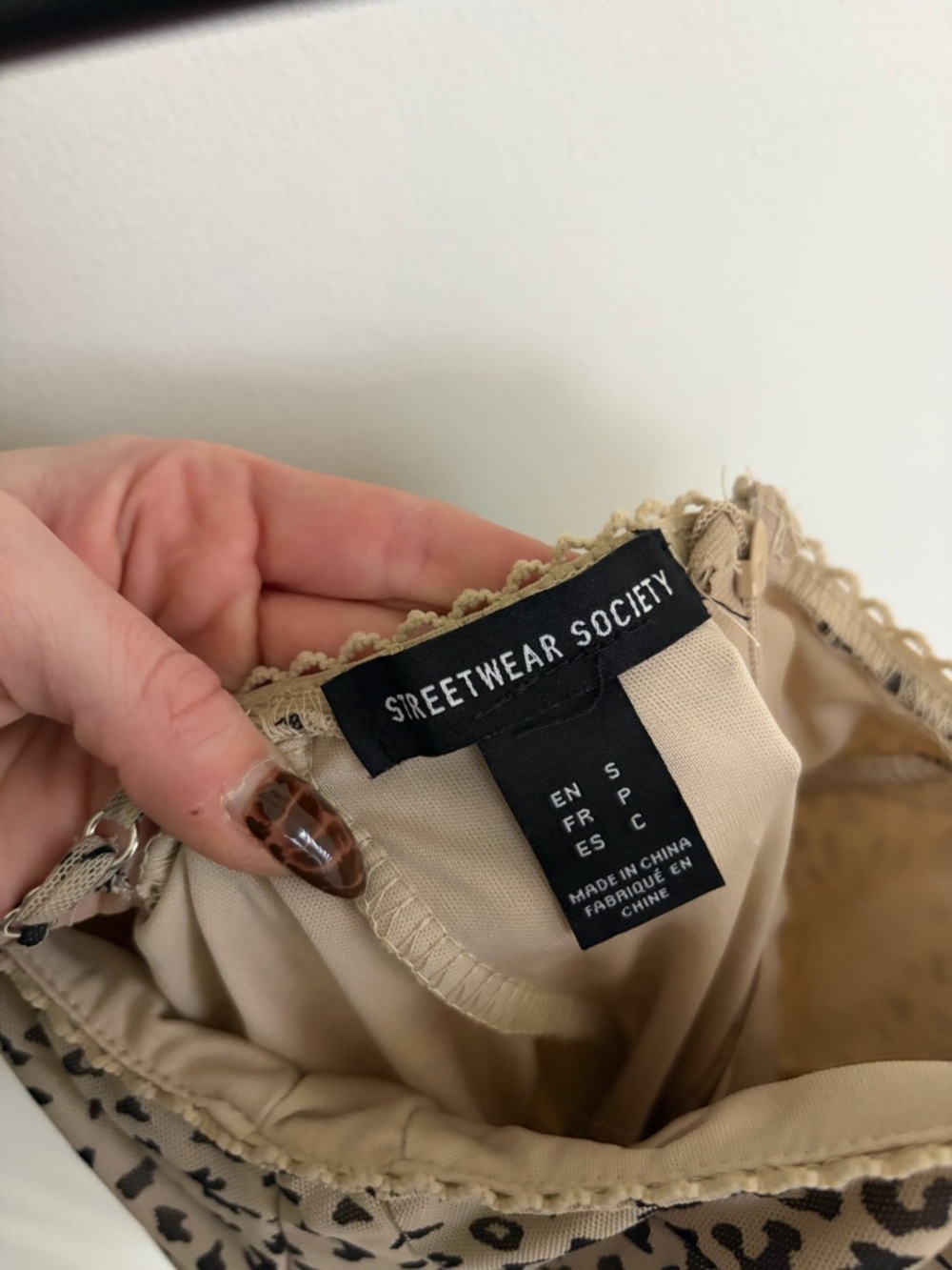 Streetwear Society Beige Leopard Slip Mini Dress - Picture 5 of 5